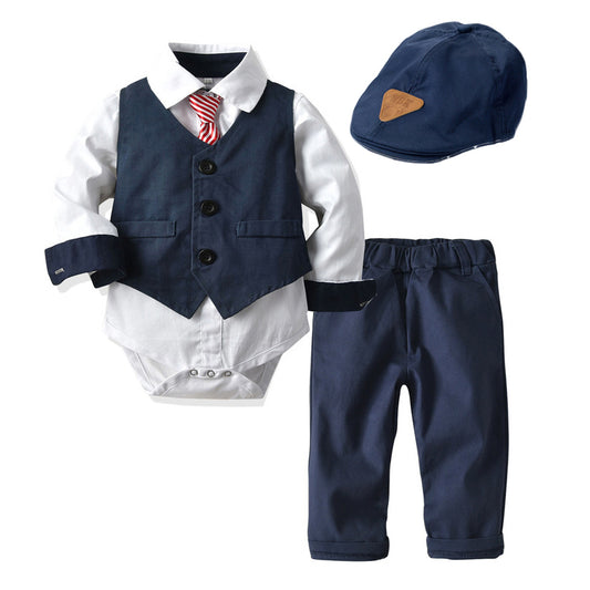 Baby Boy Gentleman Suit Baby One-piece Romper